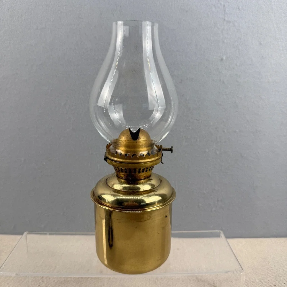 Vintage DHR Den Haan Rotterdam Brass Gimbaled Nautical Oil Lamp Made in Holland